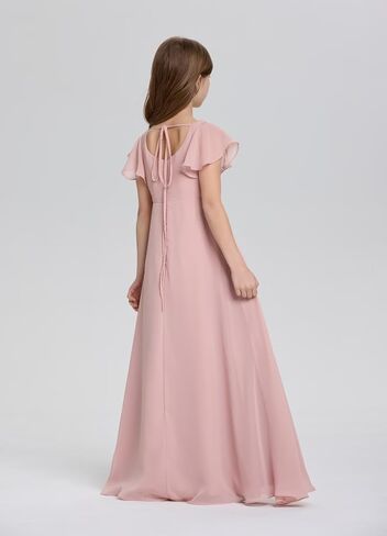 Junior Bridesmaid Dresses Chiffon Flower Girl Dress for Wedding Party Pageant Gowns Fancy Dress for Girls in Saudi Arabia