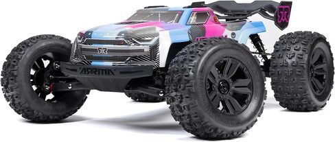 Arrma RC Truck 1/8 Kraton 4x4 6S BLX Brushless V6 Speed ​​Truck RTR (بطارية LIPO وشاحن غير مدرج) (أزرق/برتقالي) ، ARA8608V6T1 in Kuwait