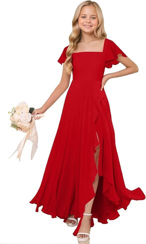 Junior Bridesmaid Dresses Chiffon Flower Girl Dress for Wedding Party Pageant Gowns Fancy Dress for Girls in Saudi Arabia