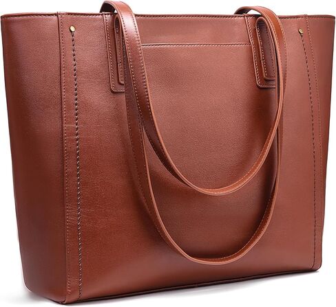 Genuine leather Tote Bag for Women 15.6 Inch Work Bag with Cup Holder and Large Capacity shoulder bag for Travel in Saudi Arabia
