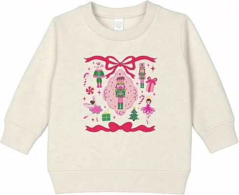 راقصة الباليه والأقواس كسارة البندق عيد الميلاد للأطفال الصغار الصوف Crewneck البلوز in Kuwait