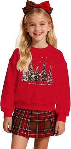 Ritatte Kids Boys Girls Christmas Sweatshirt Christmas Tree Shirts Vintage Xmas Tree Holiday Crewneck Pullover Tops in Saudi Arabia