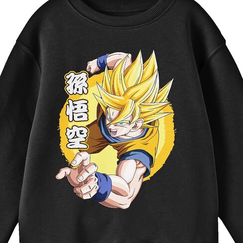 Dragon Ball Z Son Goku Crew Neck Long Sleeve Youth Black Sweatshirt in Saudi Arabia