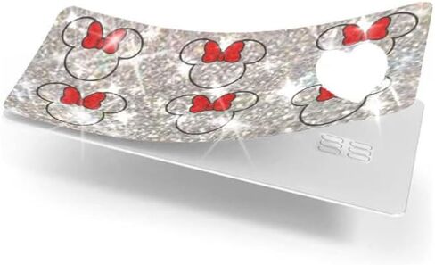 ملصق ExotixCard Ultra Bling Debit - غطاء لامع قابل للإزالة لجلد الائتمان، معلومات خلفية البطاقة ساطعة بشكل خاص، حماية - بدون فقاعات، نحيف، غطاء بطاقة مقاوم للماء بتصميم فضي (ماوس) in Kuwait