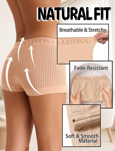 Livona 6-Pack Girls' Seamless Boyshort Underwear,Moisture-Wicking Kids Panties,No-Ride Design in Saudi Arabia