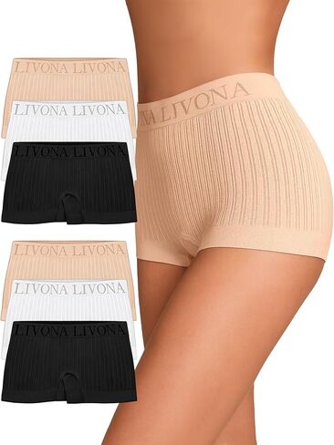 Livona 6-Pack Girls' Seamless Boyshort Underwear,Moisture-Wicking Kids Panties,No-Ride Design in Saudi Arabia