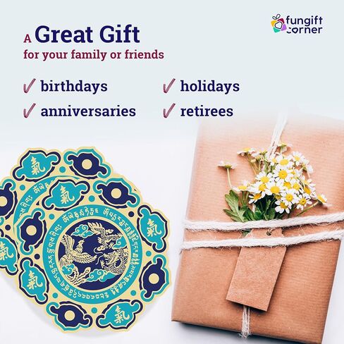 ملصقات Dragon and Phoenix Life Force Amulet Feng Shui، رمز الحيوية والتوازن وطاقة تشي المتجددة، ملصقات زوج الطاقة Yin-Yang المزخرفة، مصنوعة في الولايات المتحدة الأمريكية، 4.3 بوصة (5 عبوات) in Kuwait