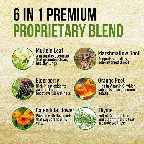 مستخلص أوراق مولين للرئتين - قطرات مولين لدعم صحة الجهاز التنفسي وتطهير الرئة من السموم - نباتي خالي من السكر وخالي من الغلوتين - مكمل سائل للرجال والنساء 2 أونصة سائلة. أوقية (60 مل) in Kuwait