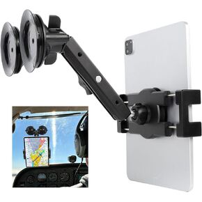 Aluminum Tablet Holder with Dual Suction Cup Base for Car/Boat Windshield, Tablet Stand Fits iPad Air 13" M2 (2024), iPad Pro 12.9" and other 4.7-15" Tablets, Mount on Window Bathroom Mirror in Kuwait