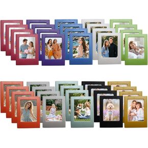 40 Pack Magnetic Picture Frame 2x3 Picture Frame Bulk Mini Picture Frames Set For Fujifilm Instax Frame Cute Multiple Colorful Photo Frames for Refrigerator Wallet Size Picture Frames in Kuwait