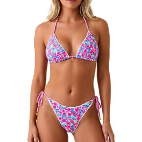 طقم بيكيني صفيق بسلسلة مثلثة للنساء، ملابس سباحة مثيرة مكونة من قطعتين، بدلة استحمام برازيلية in Kuwait