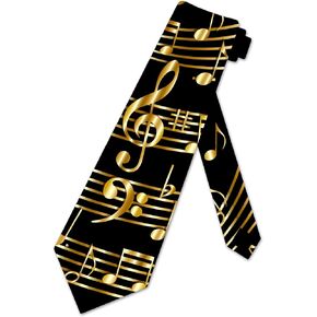 ربطة عنق موسيقية ذهبية للرجال من Music Notes ربطة عنق موسيقية للرجال ربطات عنق ثلاثية المفتاح in Kuwait