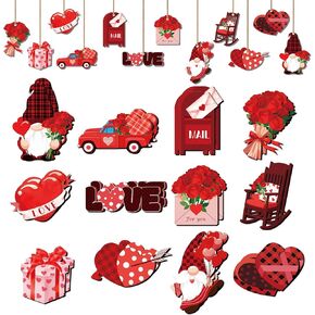 24 Pcs Christmas Gnome Ornaments, Christmas Tree Christmas Wreaths Gnome Wooden Hanging Ornaments, Christmas Party Decorating Supplies Christmas Ropes Decoration Crafts in Kuwait