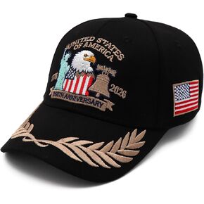 250 الذكرى الولايات المتحدة الأمريكية قبعة الولايات المتحدة 250th السنة الأمريكية الذكرى قبعة الوطنية المطرزة قبعات البيسبول للرجال والنساء in Kuwait