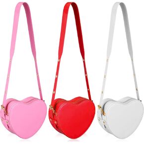 2 Pcs Valentine's Heart Shaped Purse Heart Satchel Bag PU Leather Crossbody Purse for Women Gift in Kuwait