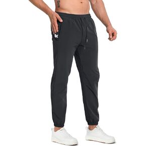 BROKIG Men's Tapered Gym Joggers, Lightweight Training Cuffed Sweatpants Zipper Pocket, Slim Fit Athletic Running Pants in Kuwait
