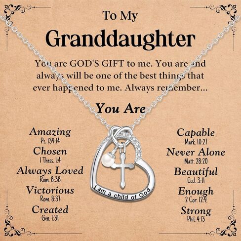 Cross Necklace Gifts for Daughter Granddaughter Niece, Toddler Stocking Stuffers for Kids Teens Girls, Christian Easter Basket Stuffers Baptism Confirmation Valentines Day Christmas Birthday Gifts in Saudi Arabia