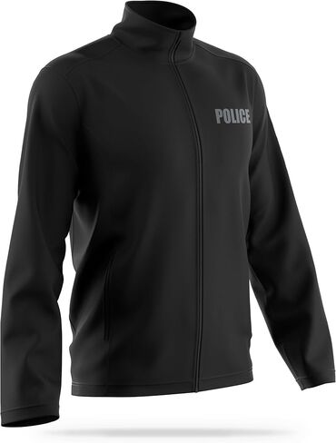 Police Soft Shell Jacket - USA Patriotic Apparel - Poly & Spandex Blend for Odor Free & Moisture-Wicking Comfort in Saudi Arabia