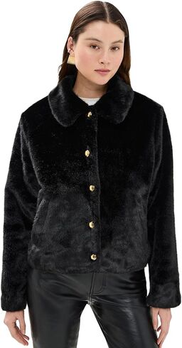 English Factory Women's Faux Fur Collared Jacket in Saudi Arabia