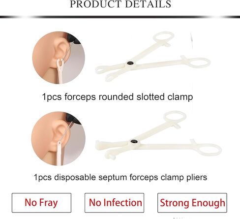 AVYRING طقم ثقب الأذن من الفولاذ المقاوم للصدأ طقم إبرة ثقب الأذن القابل للتصرف مع حلق مسمار الحديد الصناعي 14G 16G 18G 20G إبر التفكيك المشابك للغضروف الزنمة in Kuwait