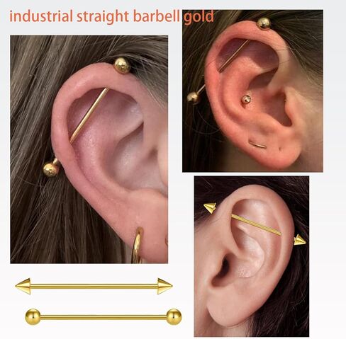 AVYRING طقم ثقب الأذن من الفولاذ المقاوم للصدأ طقم إبرة ثقب الأذن القابل للتصرف مع حلق مسمار الحديد الصناعي 14G 16G 18G 20G إبر التفكيك المشابك للغضروف الزنمة in Kuwait