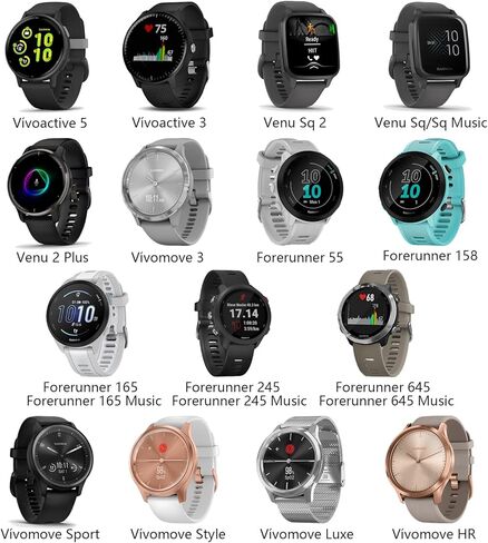 حزام ساعة مضفر مغناطيسي 20 ملم لـ Garmin Vivomove 3/HR/Style/Luxe/Vivoactive 5/3، Garmin Forerunner 55/165/245/645 Music/Venu Sq 2 حزام نايلون بديل رياضي in Kuwait