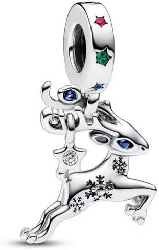 925 Sterling Silver Christmas Beads Charms for Bracelets Necklaces, Elk Turtle Butterfly Firefly Infinity Snowflake Santa Love Dangle Pendant Valentine's Day Birthday Charms Jewelry Gift for Women in Saudi Arabia