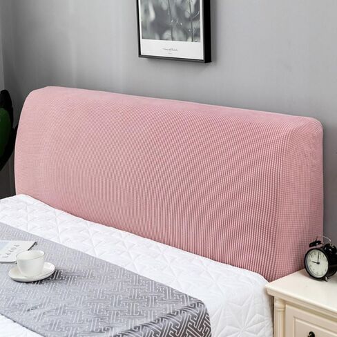 Bed Headboard Slipcover, Stretch Bed Headboard Cover, Thick Fabric Solid Color Dustproof Bed Head Protector Cover, Washable Anti-Dirty Headboard Protector (Sakura Pink,Queen/59-67") in Saudi Arabia