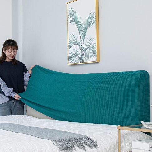 Bed Headboard Slipcover, Stretch Bed Headboard Cover, Thick Fabric Solid Color Dustproof Bed Head Protector Cover, Washable Anti-Dirty Headboard Protector (Sakura Pink,Queen/59-67") in Saudi Arabia