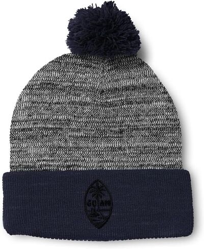Speedy Pros Pom Pom Beanies for Women Seal of Guam Embroidery Skull Cap Flags Winter Hats for Men Acrylic 1 Size in Saudi Arabia
