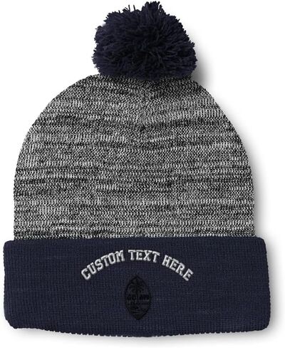 Speedy Pros Pom Pom Beanies for Women Seal of Guam Embroidery Skull Cap Flags Winter Hats for Men Acrylic 1 Size in Saudi Arabia