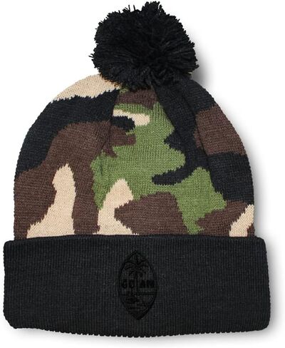 Speedy Pros Pom Pom Beanies for Women Seal of Guam Embroidery Skull Cap Flags Winter Hats for Men Acrylic 1 Size in Saudi Arabia