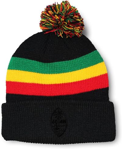 Speedy Pros Pom Pom Beanies for Women Seal of Guam Embroidery Skull Cap Flags Winter Hats for Men Acrylic 1 Size in Saudi Arabia