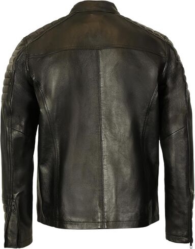 Gioberti Men's Stand Collar Motorcycle Leather Bomber Jacket in Saudi Arabia