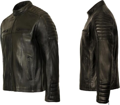 Gioberti Men's Stand Collar Motorcycle Leather Bomber Jacket in Saudi Arabia