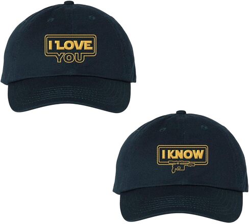 I Love You and I Know Matching Couples Sci-Fi Geek Space Embroidered Baseball Cap Adjustable Cotton Dad Hat in Saudi Arabia