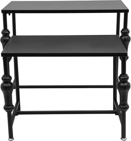 Retail Display Table, Set of 2 Nesting Tables Industrial Metal Shoe Handbag Boutique Display Stand Heavy Duty Retro Standing Riser Shelf 50lbs Load Capacity for Retail Store Clothing Store Hotel (Black) in Saudi Arabia