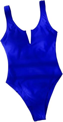 Women's High Stretch V Wired One Piece Swimsuit Elegant Solid Monokini for Beach & Summer Vacations in Saudi Arabia