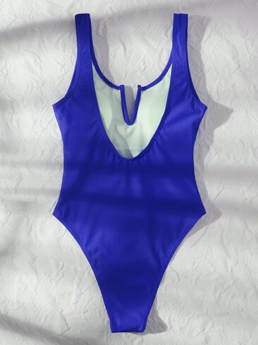 Women's High Stretch V Wired One Piece Swimsuit Elegant Solid Monokini for Beach & Summer Vacations in Saudi Arabia