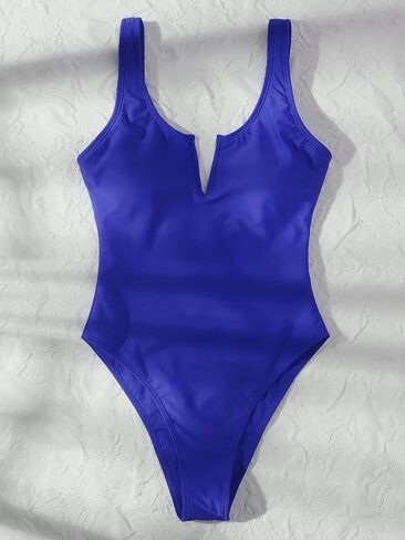 Women's High Stretch V Wired One Piece Swimsuit Elegant Solid Monokini for Beach & Summer Vacations in Saudi Arabia