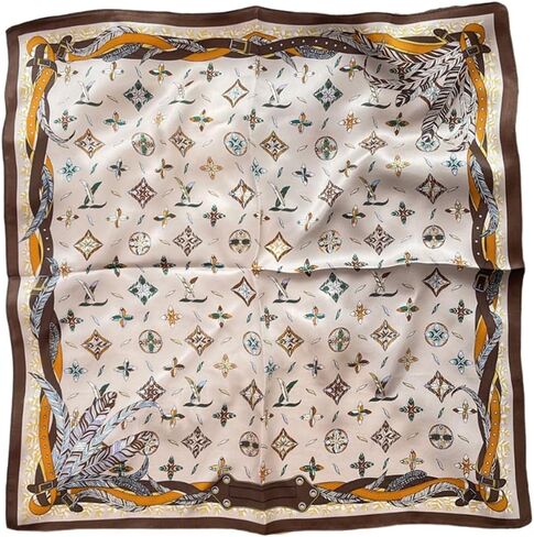 Women’s Mulberry Silk Bandana Scarf - orange Square Satin Head Wrap for Hair & Neck in Saudi Arabia