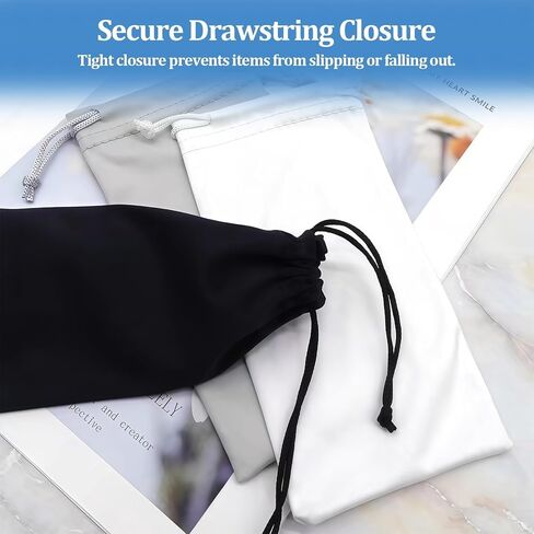 حقيبة نظارات شمسية من الألياف الدقيقة، حقائب نظارات ناعمة مع قطعة قماش للتنظيف، حقيبة تخزين برباط ناعم للنظارات الشمسية in Kuwait