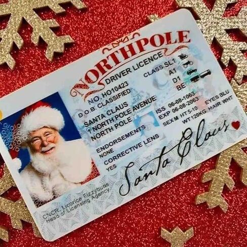 Santa Claus Lost Drivers License Christmas Decorations,Novelty Sleigh Flying ID Card,Claus Card Flight Eve Key Box Gift Eve Key Box Gift (3 Pcs) in Saudi Arabia