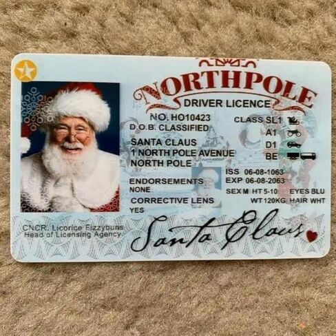 Santa Claus Lost Drivers License Christmas Decorations,Novelty Sleigh Flying ID Card,Claus Card Flight Eve Key Box Gift Eve Key Box Gift (3 Pcs) in Saudi Arabia