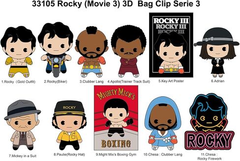 Rocky Series 3 – 5" Collectible Bag Clip – Blind Bag (ONE Random Figure) – Boxing Movie Character Keychain/Backpack Accessory | Official Licensed Merchandise in Saudi Arabia