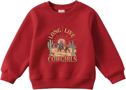 Cowgirl Shirt for Girls Western T-Shirts Kids Cowboy Letter Cotton Horse Clothes Cute Tops Tee 2-8 Years in Saudi Arabia