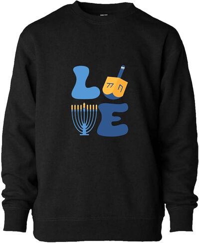 تيشيرتات وذيول Love Dreidel and Menorah سويت شيرت بقلنسوة وياقة دائرية | مطابقة عائلية | مقاسات الأطفال والرضع والكبار | 1502 in Kuwait