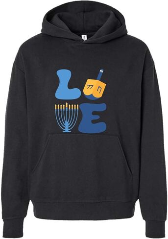 تيشيرتات وذيول Love Dreidel and Menorah سويت شيرت بقلنسوة وياقة دائرية | مطابقة عائلية | مقاسات الأطفال والرضع والكبار | 1502 in Kuwait