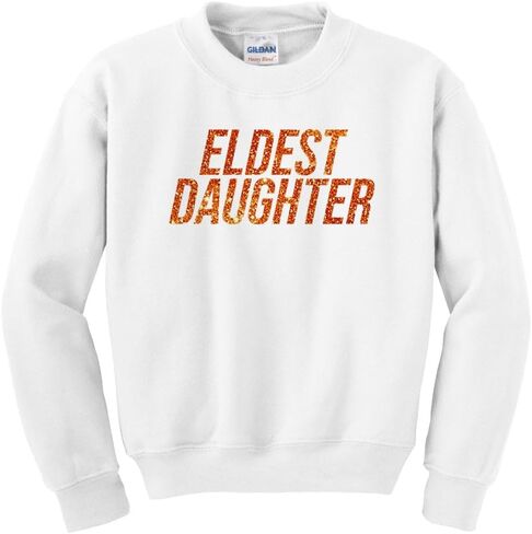 سويت شيرت للأطفال من TeesAndTankYou Faux Glitter Eldest Daughter in Kuwait