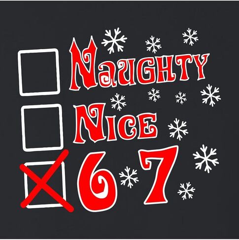 Go All Out Naughty Nice 6 7 مضحك عيد الميلاد ستة سبعة رجال الشباب البلوز Crewneck in Kuwait